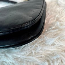 Old Coach Shoulder Bag, Leather, Genuine Calfskin, Black #QYAIQJ