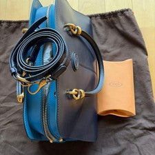 TOD'S Navy Leather Handbag #QY01SJ