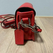 COACH Legacy Penny Shoulder Bag Leather, Red #QY6NNT