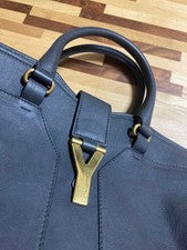 SAINT LAURENT genuine leather handbag, A4 size, gray. #QY741D