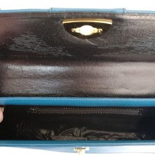 GUCCI LOUIS VUITTON handbag, blue with gold hardware, authenticated. #QY2DTI