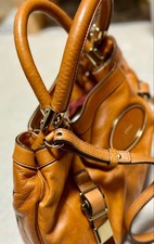 Chloe Victoria Camel Leather Handbag Gold Hardware Isetan Strap #QYCW2O
