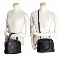 GUCCI Mini Dome Microguccissima Leather Black 2-way Bag #QY8SIU