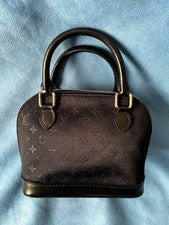 LOUIS VUITTON Satin Little Bag Black #QYA3U5