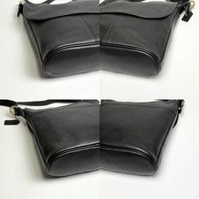 COACH Old Coach Flap Shoulder Bag, Made in USA Black Leather #QYF0FK