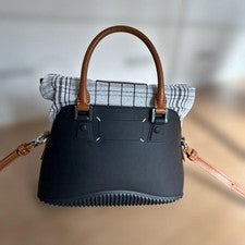 Maison Margiela 11 2Way Rubber Canvas Check Black Handbag #QY3WTH