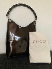 GUCCI Bamboo Patent Leather Handbag #QY9N8M
