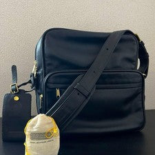 Old Coach Shoulder Bag, Large Capacity, Black Leather, Genuine Leather, #QY25HS
