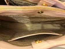 PRADA Galleria Saffiano Leather Handbag Pink Beige GILDED Logo Pre-Owned Comm #QY4JC6