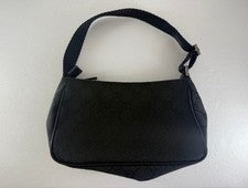 GUCCI GG Canvas Handbag, Black, Gucci Shoulder Bag #QY13YS