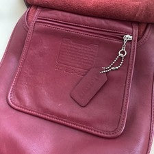 COACH Leather Shoulder Bag, Red #QYESTI
