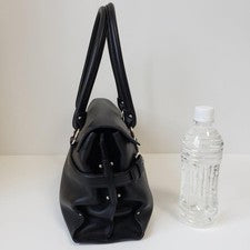 Ferragamo black Gancini handbag/one-shoulder bag #QY26JS