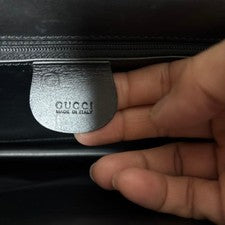 GUCCI Formal Evening Handbag Black Leather Slim W28 H17 D4.5cm From Japa #QYH6S3