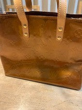 LOUIS VUITTON Vernis Mini Tote Bag Bronze Classic 20+ Years Old From Jap #QYGYUH