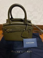 RALPH LAUREN RL50 Mini Satchel 2-Way Handbag, Khaki #QY2LZL