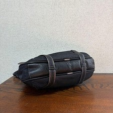 LOEWE Anagram Nylon Leather Handbag, Black #QY7C6Q