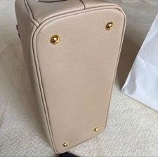 PRADA Saffiano Leather Tote Bag, Beige #QY9O7Y