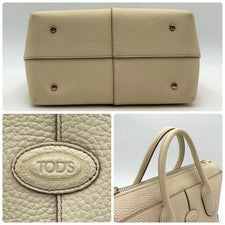 TOD'S Current 33 TOD'S Di Bag Handbag 2-way Leather Beige #QYKSWP