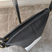 Old Coach 4107 Shoulder Bag, Leather, Black, Made in USA #QYB5T1
