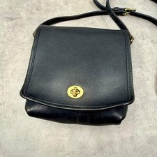 Old Coach Turnlock Shoulder Bag, Black, Classic #QY3NT9