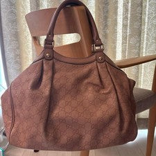 GUCCI Pink Brown Leather Handbag #QY73GV