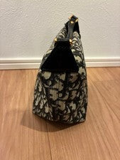 DIOR Trotter D-Logo Canvas Leather Handle Handbag #QY7RG4