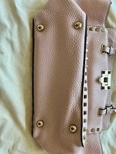 VALENTINO Rockstud Tote Rose Quartz Pink Leather W25-39 H18 #QYFHVL
