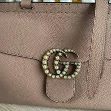 GUCCI GG Marmont Top Handle Shoulder Bag (2-way) Pink Beige #QYBTAG
