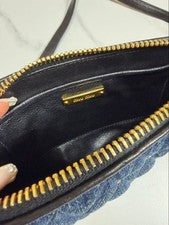 Miu Miu denim handbag with gold chain #QYAB25