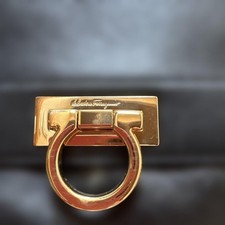 Salvatore Ferragamo black leather handbag with gold hardware #QYHE4N