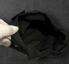 PRADA Nylon Drawstring Bag with Triangle Logo, Black #QY7QXN