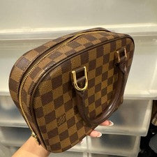 LOUIS VUITTON Damier Salia Mini Handbag Brown Damier Canvas #QYKDQ6