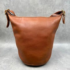 COACH Bucket Shoulder Bag 9085 Brown Leather #QYF8D6