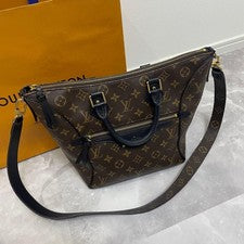 LOUIS VUITTON Monogram Canvas Handbag Classic Brown Logo Home Stored Jap #QYCWDS