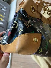 LOUIS VUITTON Black Multicolor Handbag Leather Women #QYH620
