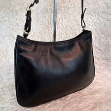 Old Coach Shoulder Bag, Leather, Genuine Calfskin, Black #QYAIQJ