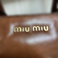 MIU MIU Brown Leather Handbag Shoulder Bag Women #QYDBCK