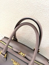 PRADA 1BA164 2-Way Handbag/Shoulder Bag, Gray #QYGY53