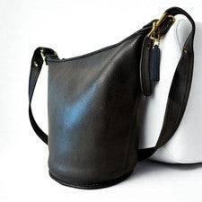 Old Coach 9953 Bucket Shoulder Bag, Black, Genuine Leather #QY6NEK