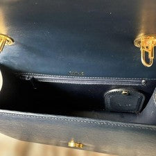 Chloé Navy Leather Chain Handbag 2-Way Shoulder Bag #QYB7BE