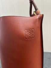 LOEWE Gate Bucket Handle Shoulder Bag, Calfskin Brown #QYFGY7
