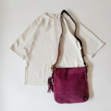 Semi-old Coach suede shoulder bag, purple #QY4AZD