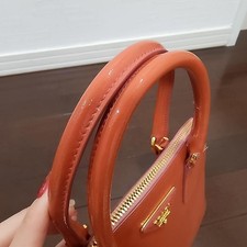 PRADA Saffiano Orange Leather Handbag Shoulder Bag #QYDJWY
