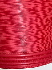 LOUIS VUITTON Cannes Epi Leather Vanity Bag Red Gold Hardware #QY38BQ