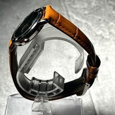 Leather strap SAAD onyx dial Roman numeral watch Indian #PFJ2VL