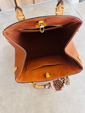 LOUIS VUITTON Fold Tote MM M45376 Brown/Beige/Orange Monogram Canvas/Lea #QY4YFM