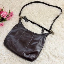 COACH Old Coach Shoulder Bag, Dark Brown, Woven Leather #QYCVK9