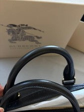 Burberry Black Leather Handbag with Box #QYGR6Y
