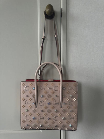 Christian Louboutin Red Studs 2Way Shoulder Handbag Used Mint #QY9FMZ