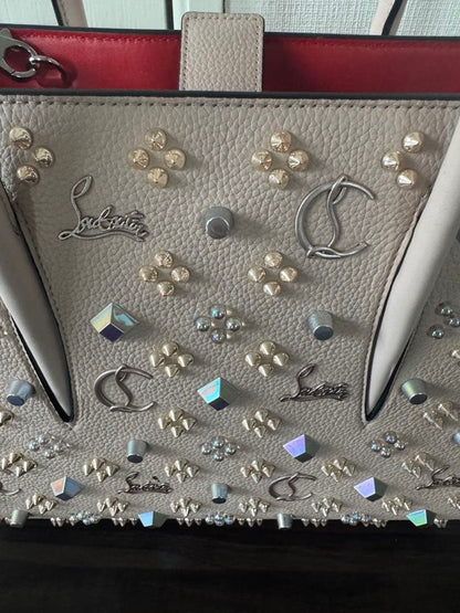 Christian Louboutin Red Studs 2Way Shoulder Handbag Used Mint #QY9FMZ